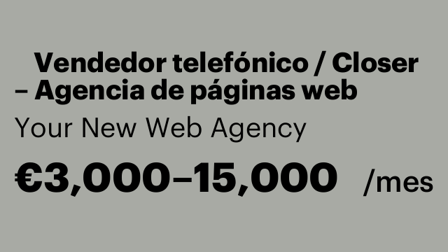 📞 Vendedor telefónico / Closer – Agencia de páginas web