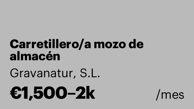 Carretillero/a mozo de almacén