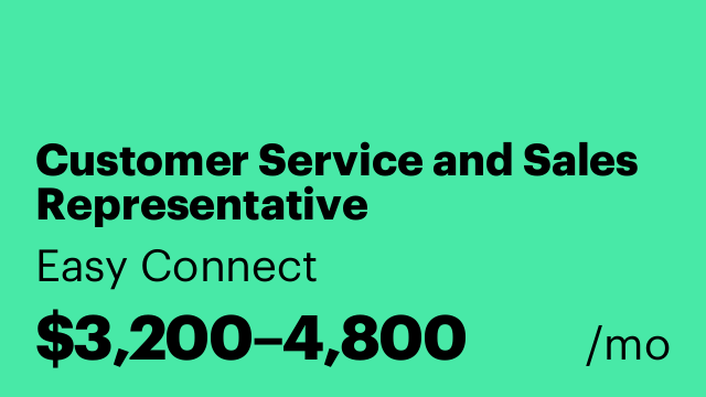 Customer Service and Sales Representative