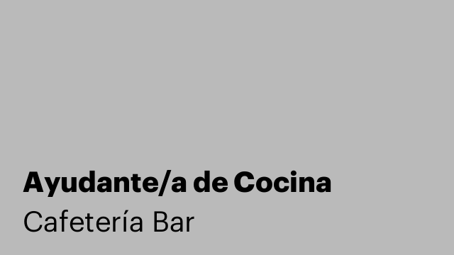 Ayudante/a de Cocina