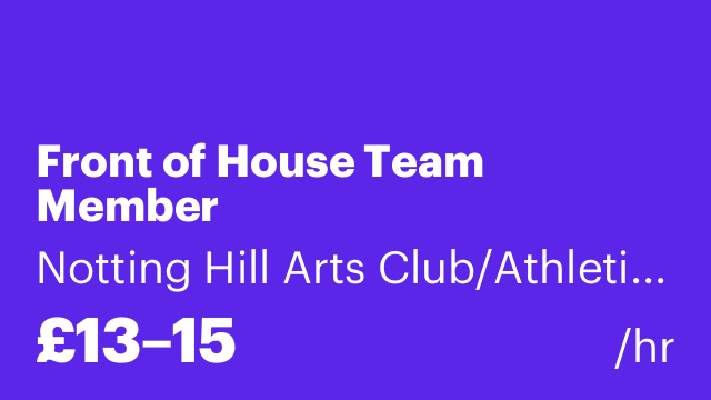 Front of House Team Member