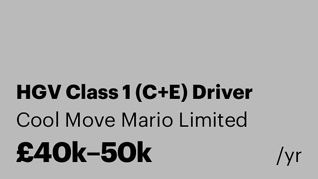 HGV Class 1 (C+E) Driver