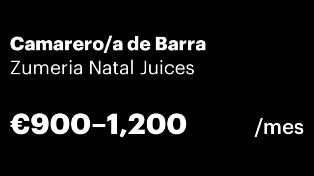 Camarero/a de Barra