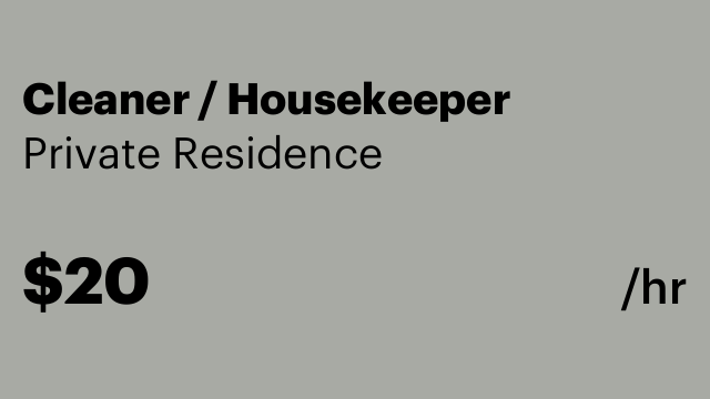Cleaner / Housekeeper