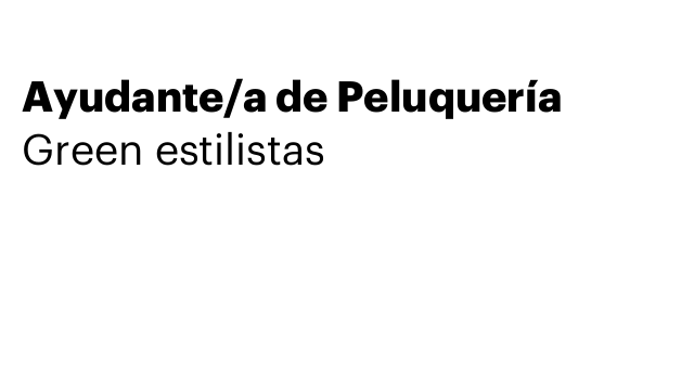 Ayudante/a de Peluquería