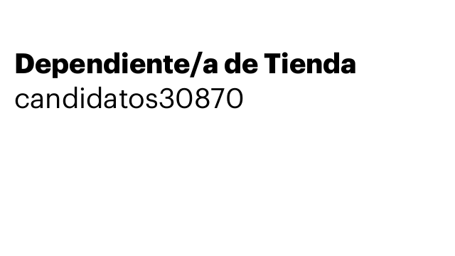 Dependiente/a de Tienda