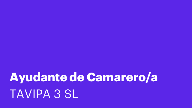 Ayudante de Camarero/a