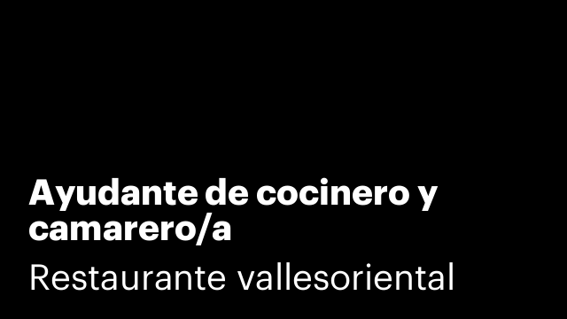 Ayudante de cocinero y camarero/a
