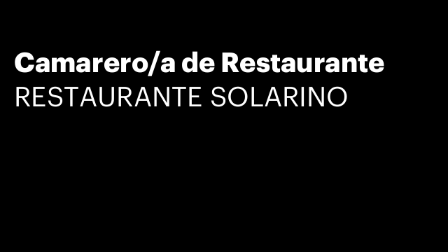 Camarero/a de Restaurante