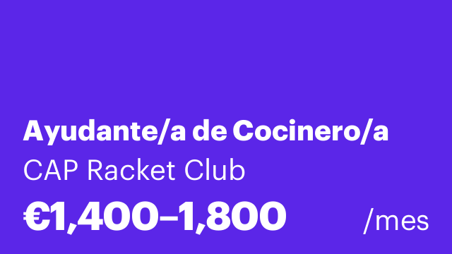 Ayudante/a de Cocinero/a