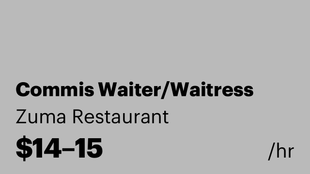 Commis Waiter/Waitress