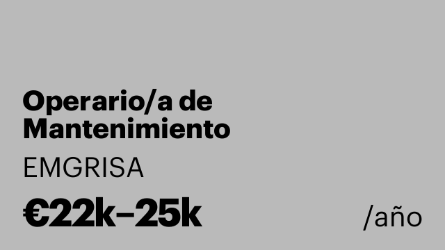 Operario/a de Mantenimiento
