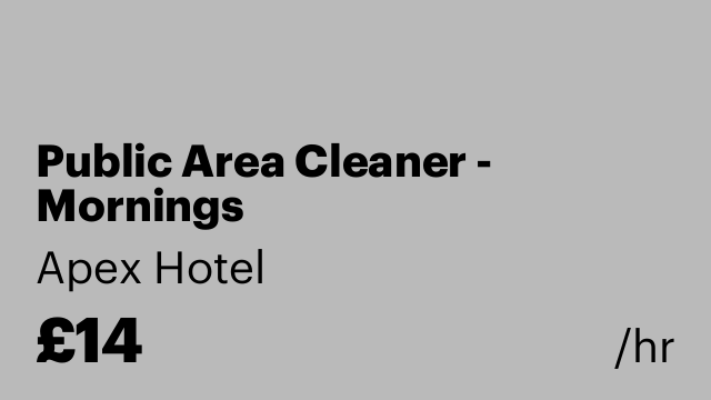 Public Area Cleaner - Mornings