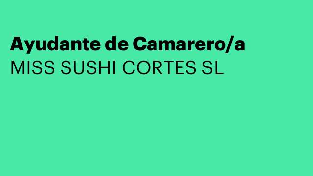 Ayudante de Camarero/a