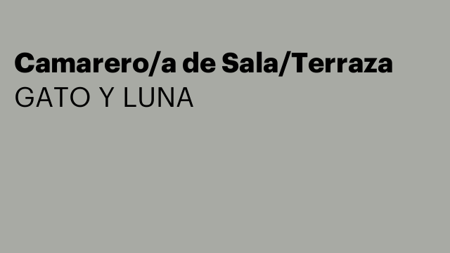 Camarero/a de Sala/Terraza