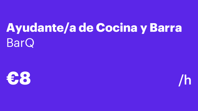 Ayudante/a de Cocina y Barra