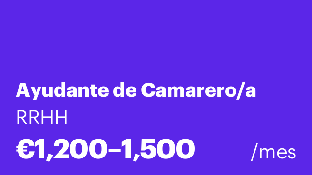 Ayudante de Camarero/a