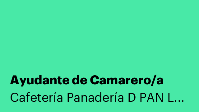 Ayudante de Camarero/a