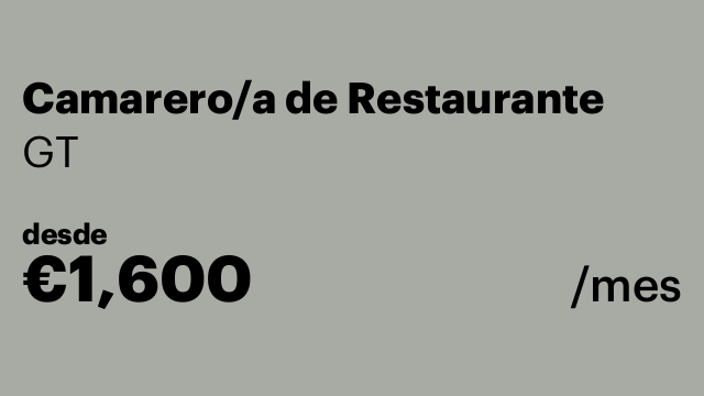 Camarero/a de Restaurante