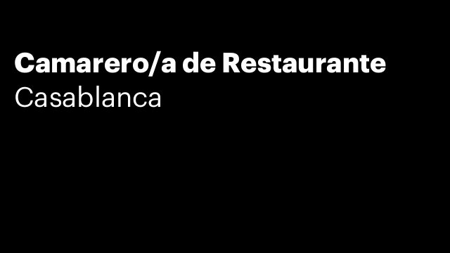 Camarero/a de Restaurante