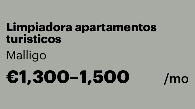Limpiadora apartamentos turisticos