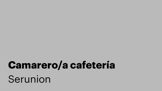 Camarero/a cafetería