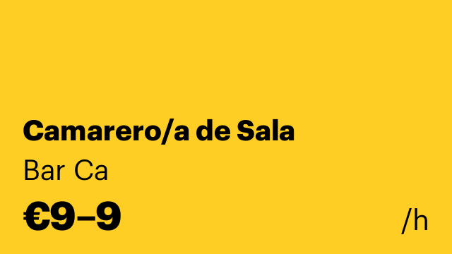 Camarero/a de Sala