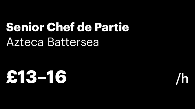 Senior Chef de Partie