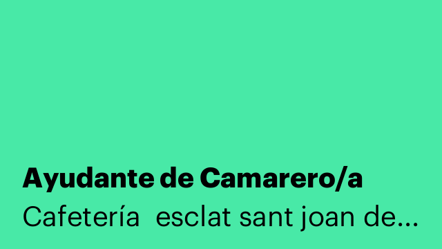 Ayudante de Camarero/a