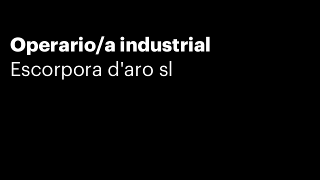 Operario/a industrial