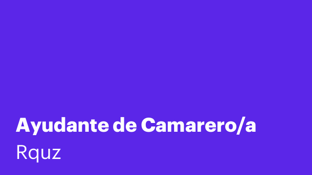 Ayudante de Camarero/a