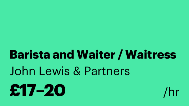 Barista and Waiter / Waitress