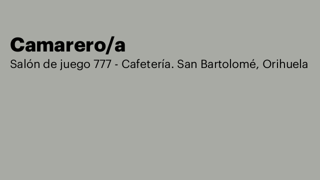 Camarero/a