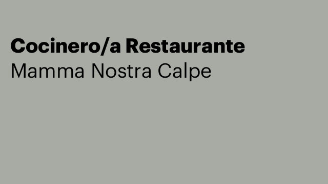 Cocinero/a Restaurante