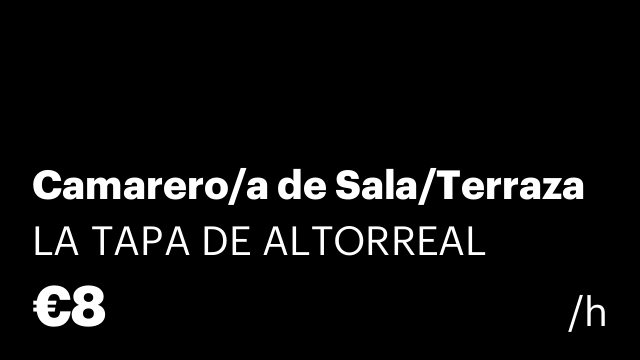 Camarero/a de Sala/Terraza