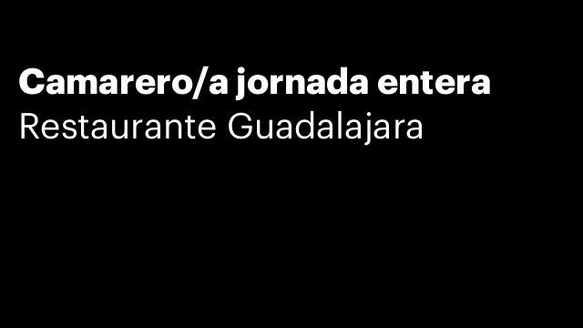 Camarero/a jornada entera