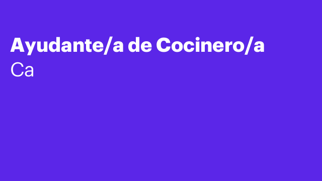 Ayudante/a de Cocinero/a