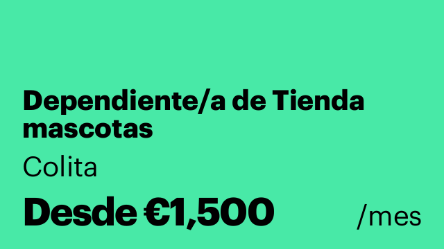 Dependiente/a de Tienda mascotas