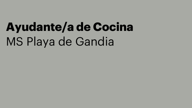 Ayudante/a de Cocina