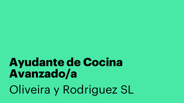 Ayudante de Cocina Avanzado/a