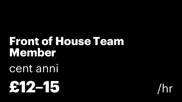 Front of House Team Member