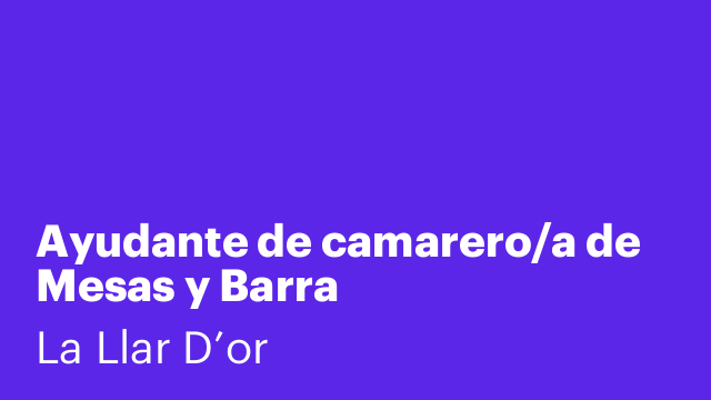 Ayudante de camarero/a de Mesas y Barra