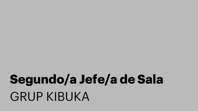 Segundo/a Jefe/a de Sala