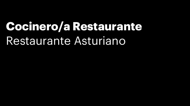 Cocinero/a Restaurante