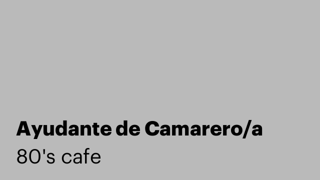 Ayudante de Camarero/a