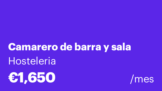 Camarero de barra y sala