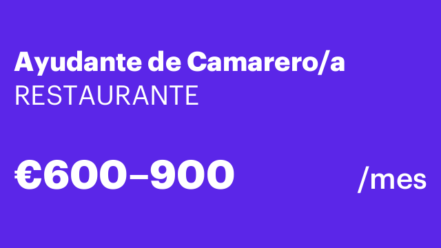 Ayudante de Camarero/a