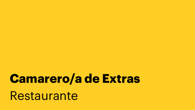 Camarero/a de Extras