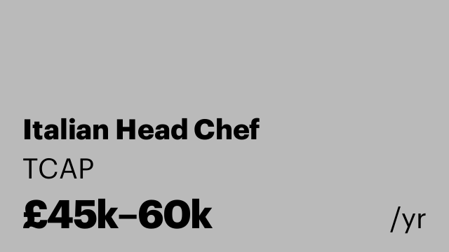 Italian Head Chef