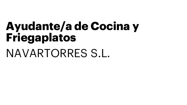 Ayudante/a de Cocina y Friegaplatos